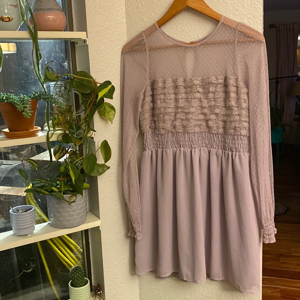 Free People Dusty Lavender & Lace dress